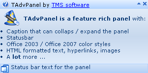 TAdvPanel & AdvPanelGroup screenshot