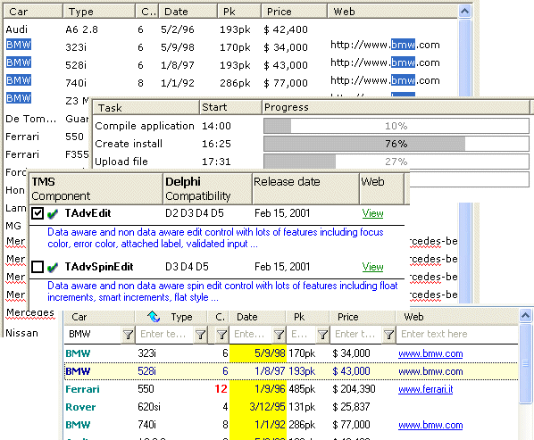 TAdvListView & TDBAdvListView software