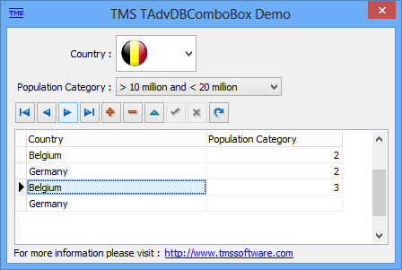 TAdvDBComboBox 1.0.1.1 full TAdvDBComboBox full screenshot