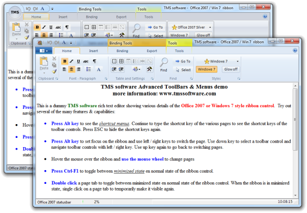 Screenshot for TMS Advanced Toolbars & Menus 5.4.0.2