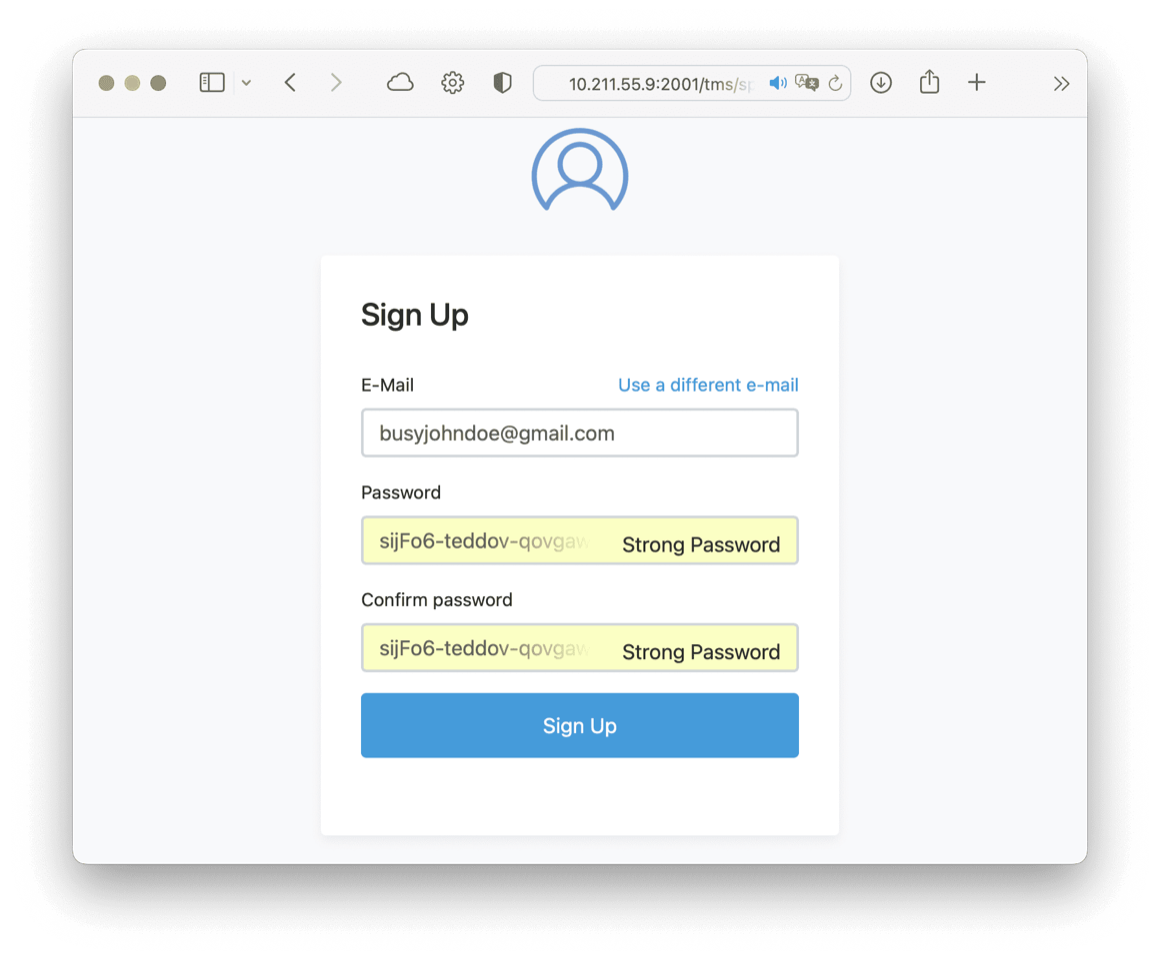 Built-in optional self-user registration feature provides GUI allowing users to sign up for your software