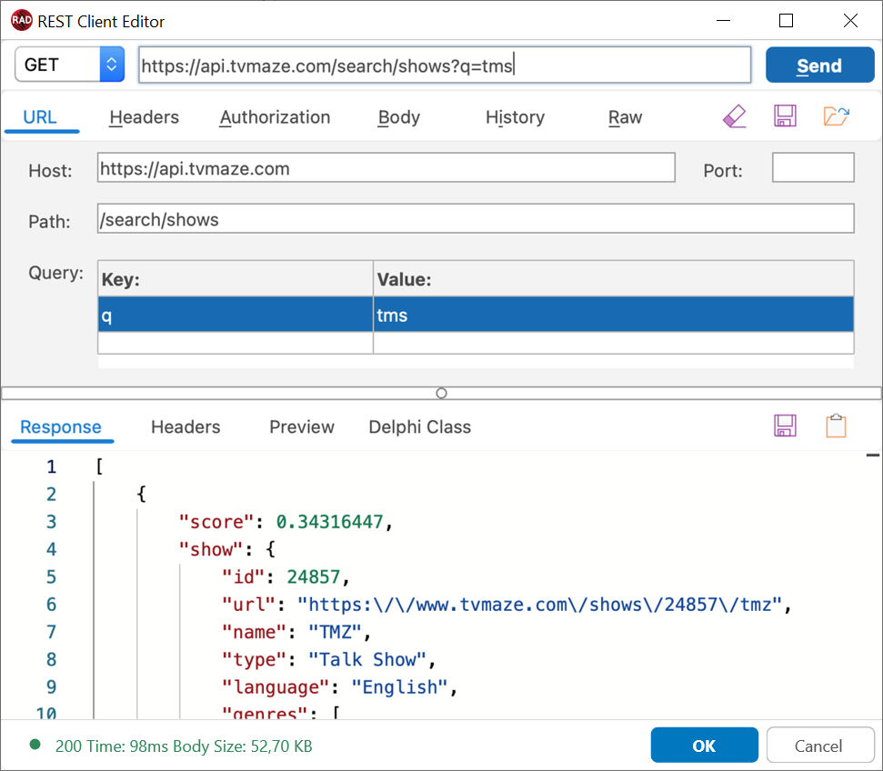 Easily configure and test your REST requests