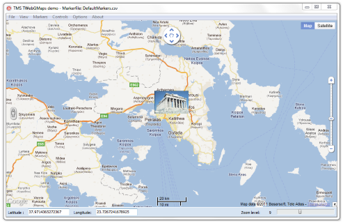 TMS TWebGMaps screenshot TMS TWebGMaps screenshot