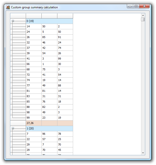 vcl grid grouping