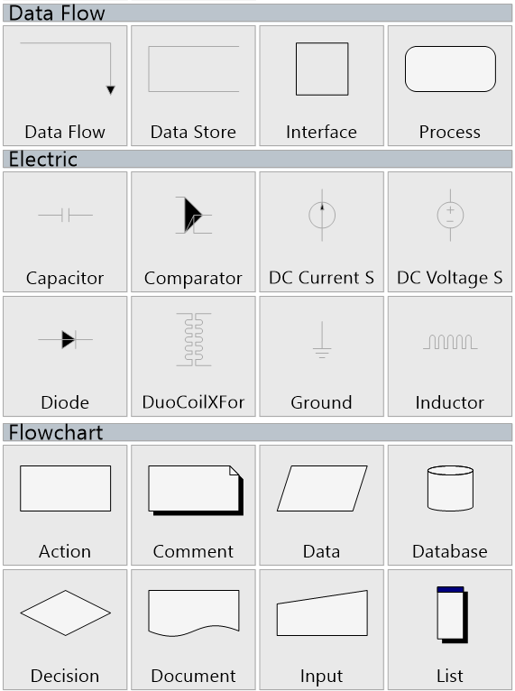 Click to Zoom Ready-to-use flowchart, arrow and electrical blocks