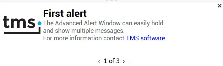 vcl alert window