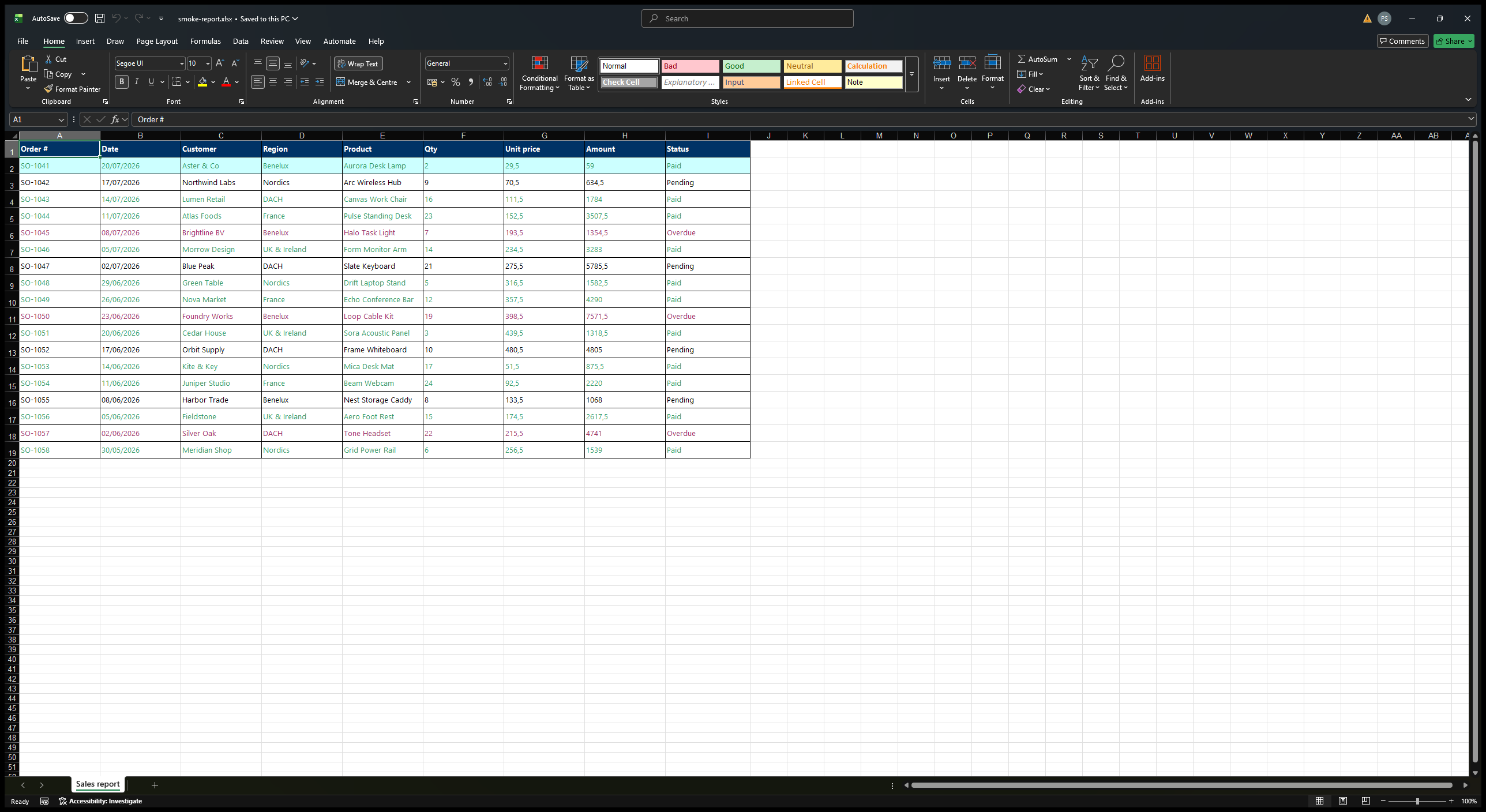 Genuine XLSX workbook generated through FlexCel and opened in Microsoft Excel