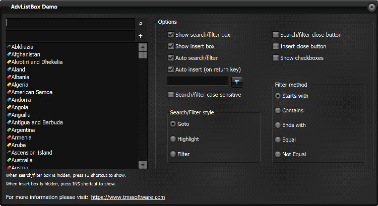 Delphi component VCL list