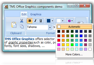 TAdvOfficeFontSelector , TAdvOfficeColorSelector