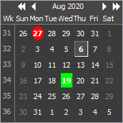 Delphi component VCL Planner Calendar