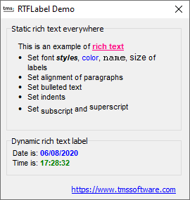 Delphi component VCL Label