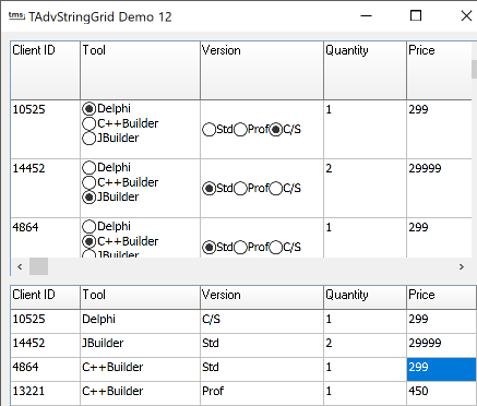 vcl grid radio buttons