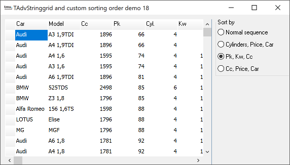 vcl grid sorting