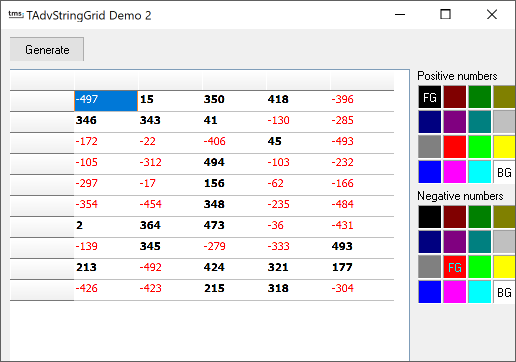 vcl grid colors