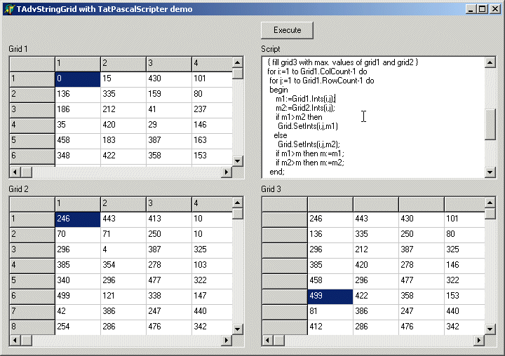 vcl grid scripter