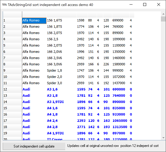 vcl grid sorting