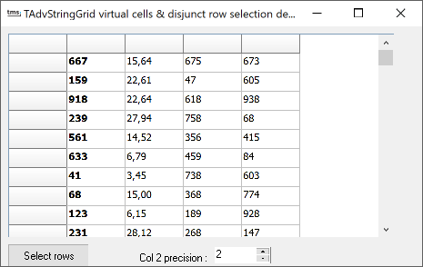 vcl grid disjunct row select