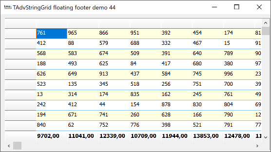 vcl grid floating footer