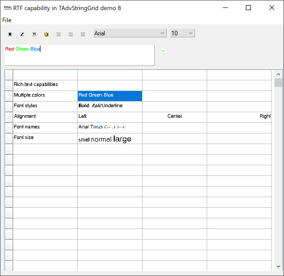 vcl grid RTF