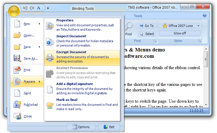 Office 2007 ribbon