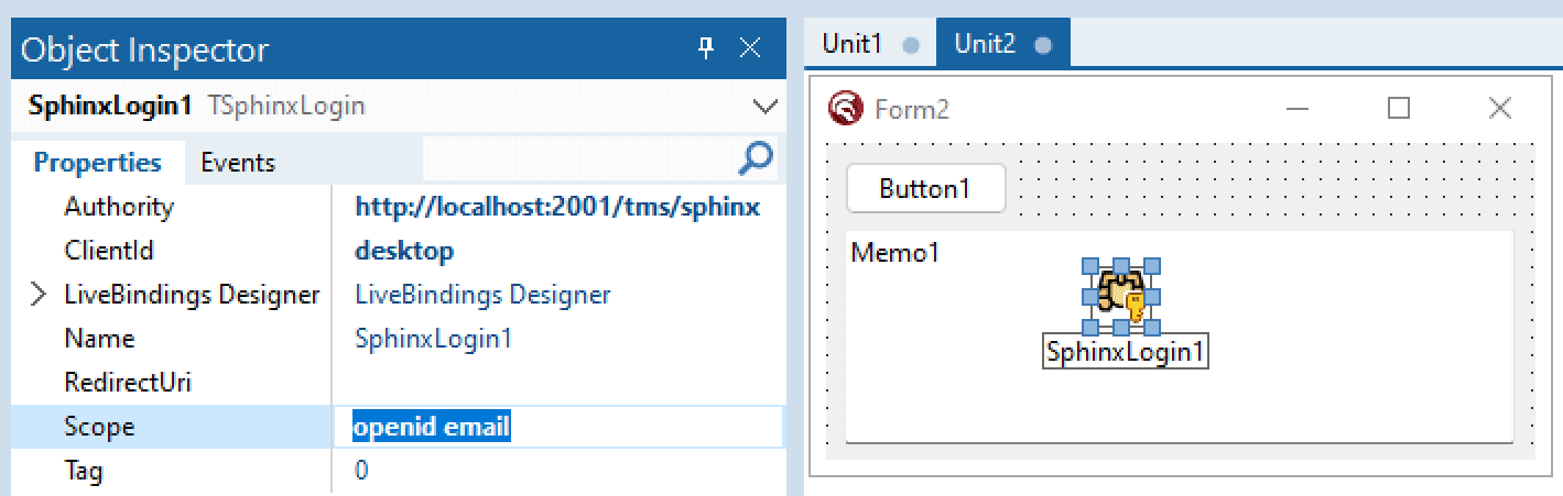 Protecting your client applications by requiring users to login is as simple as dropping and configuring a non-visual TSphinxLogin component in the form