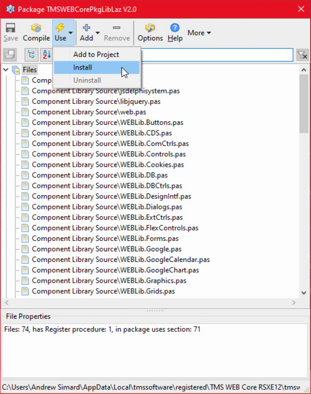 TMS Software Delphi  Components 