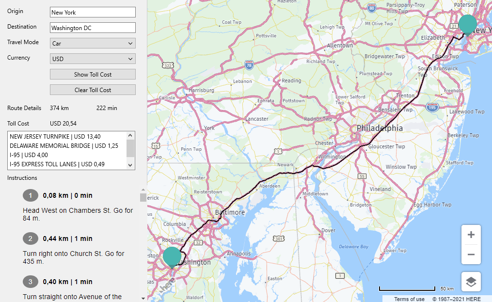 Click to Zoom Time zone, toll cost, elevation and geo location for intensive data analysis