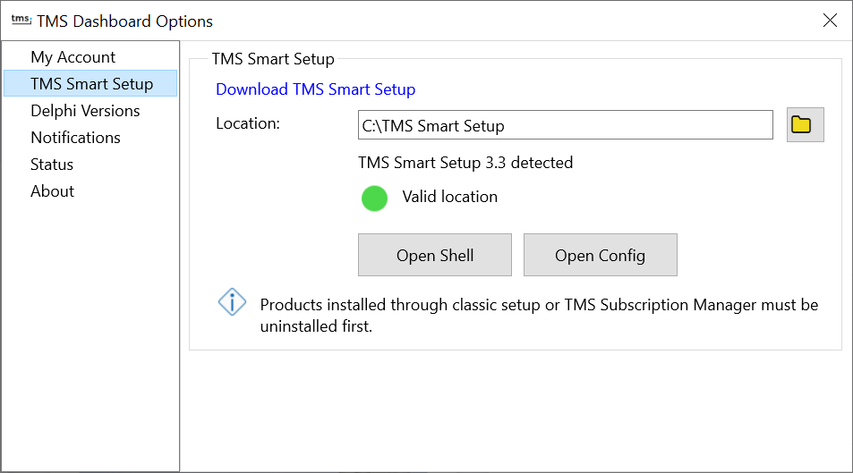 TMS Dashboard v1.4.0.0  Reorganized Options dialog