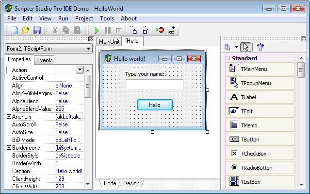 Add software. Скриптер. Язык программирования Делфи 8. Команда Pro в Делфи. Динамическое создание объекта в среде ide.