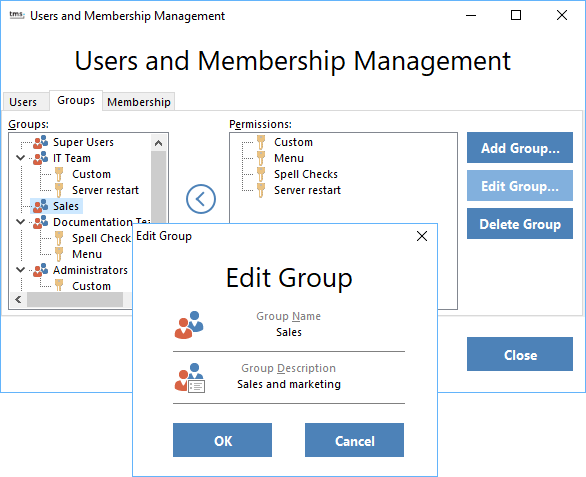 Visual binding of user rights to UI controls Enabled/Visible/ReadOnly properties