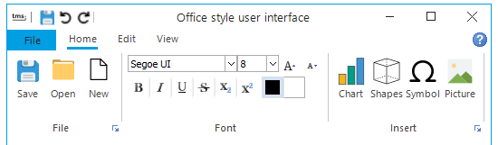 Built-in Office 2016, Office 2019 & custom style ribbon interfaces