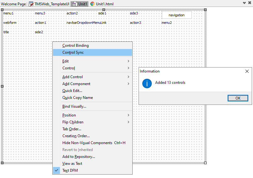 TMS WEB Core Delphi HTML import