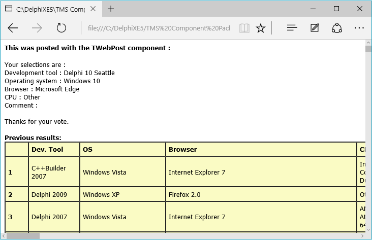 Delphi component VCL WebPost